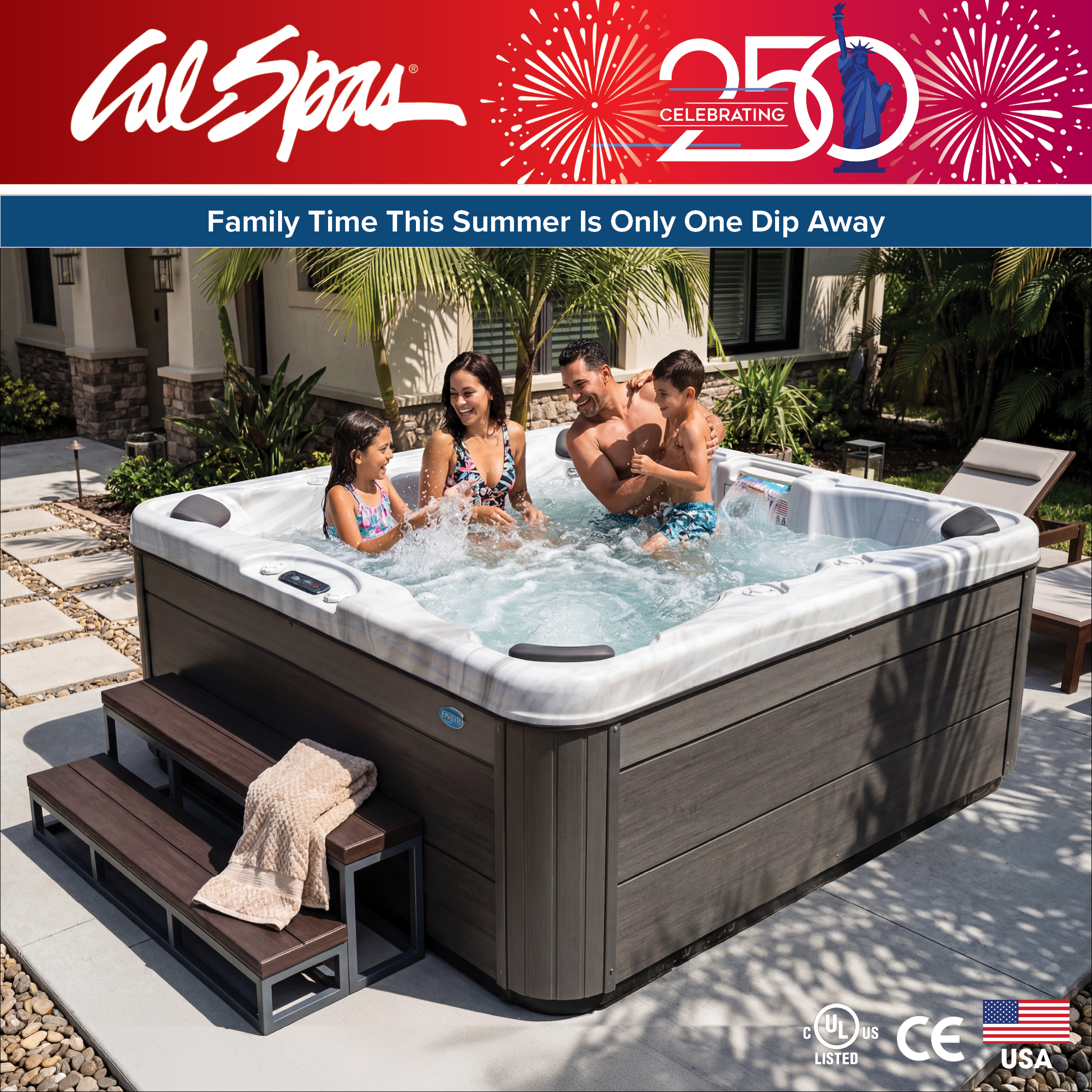 Calspas hot tub being used in a family setting - Pembroke Pines